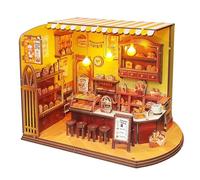 Kit de rincón de libros, bricolaje, panadería, cabaña en miniatura, modelo retro, escena de panadería, montaje 3D, adorno hecho a mano, estilo acogedor y curativo, adecuado para adultos
