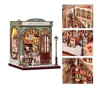 Kit de rincón de libros, librería de galería, rompecabezas en miniatura de madera 3D, decoración de estantería de inspiración japonesa e inserto de sujetalibros, regalo creativo para adultos
