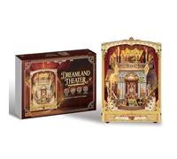 Kit de rincón de libros, rincón de libros de teatro Dreamland para rincón de libros táctiles de varios niveles con luz LED, diorama en miniatura clásico con escenario giratorio y función de música