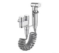 Kit de rociador de bidé compacto con interruptores de doble función y materiales para un funcionamiento constante a lo largo del tiempo (plata)