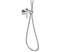 Kit de Rociador de Mano for Inodoro, Agua Fría y Caliente Rociador de Bidé en Pared Latón Pulverizador de Bidé de Mano con Flexo de Ducha de 150mm(Chrome)