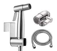 Kit de rociador de mano para inodoro, ducha de acero inoxidable y kit de rociador de pañales de tela para bebés con divisor de grifo, conexión de manguera e inodoro o montado en la pared