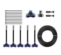 Kit de rociadores de agua: tubería de PE duradera, cobertura de rociado circular, piezas de conector de cobre, salida de líquido personalizabl | Adecuado para maceteros de balcón, camas de invernader