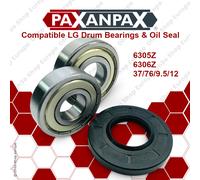 Paxanpax Kit de rodamiento de tambor para LG lavadora WD1480FHD, WD1485FHD, WDB1601FD
