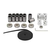 Kit de rodamientos lineales LM8UU, kit de acoplador de eje de motor con correa y polea de 20 dientes, casquillo de rodamiento lineal de bolas de acero inoxidable para impresora