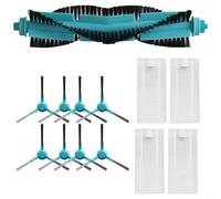 Kit de rodillo de cepillo lateral de filtro de repuesto para robot aspirador Cecotec 1690 1890 2290 2690, incluye 4 filtros, 1 cepillo principal, 8 cepillos laterales