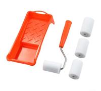 Kit de rodillo de espuma pequeño de 2 pulgadas con rodillos de alta densidad, marco resistente y juego de forro de bandeja para pintura decorativa, acabado de muebles,