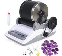 Kit de Rodillo para Piedras Preciosas y Piedras, Pulidora Eléctrica DIY con Temporizador, Molino Desmontable, Kit Completo de Pulido para Adultos y Niños, Herramientas de Manualidades