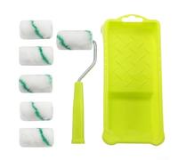 Kit de rodillos de espuma de 2 pulgadas con bandeja y asa, mini rodillos de alta densidad para bordes de puertas, armarios, pequeño juego de reparación de retoque para aceite W (C)
