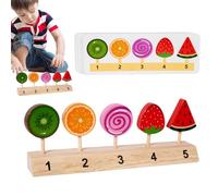Kit de rompecabezas de paletas de madera - Juego de combinación de postres helados | Juego de juego para niños | Crecimiento de habilidades de coordinación visual para clasificar formas, juego de a