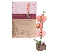 Kit de rompecabezas rosa de madera DIY - Madera 24,4 cm 16,5 cm 1 cm | Modelo de artesanía actividad padre-hijo, proyecto de guardería, juguete de construcción floral 3D | Regalo