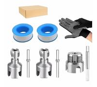 Kit de roscado de tubería de acero al carbono, herramienta interna de rosca externa integrada para tuberías de plástico PVC y reparación de fontanería DIY