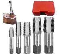 Kit de roscado de tubos - 5 piezas de acero al carbono Npt Juego de machacadores | Herramientas de corte para roscado de precisión multiusos para uso intensivo
