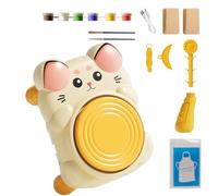 Kit de rueda de cerámica para niños, juego de escultura de arcilla eléctrica, herramienta de manualidades interactiva para principiantes, lecciones de arte, cerámica creativa con accesorios de