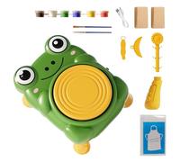 Kit de rueda de cerámica para niños, juego de escultura de arcilla eléctrica, herramienta de manualidades interactiva para principiantes, lecciones de arte, cerámica creativa con accesorios de