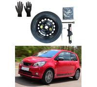 Kit de Rueda de Repuesto 15" compatible con Seat MII 2012> con Gata, Llave, Guantes y Funda125/80R15