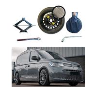 Kit de Rueda de Repuesto 16" compatible con Volkswagen Caddy (M1) con Gata, Llave, Guantes y Funda125/80R16