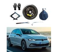 Kit de Rueda de Repuesto 16" compatible con Volkswagen Golf V/VI/VII/VIII (No GT) con Gata, Llave, Guantes y Funda125/80R16