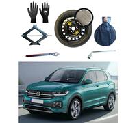 Kit de Rueda de Repuesto 16" compatible con Volkswagen T-Cross con Gato, Llave, Guantes y Funda125/80R16
