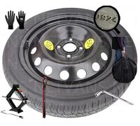 Kit de rueda de repuesto de 15 pulgadas, Soporte Rueda Repuesto, compatible con Opel Karl con gato, llave, guantes y bolsa