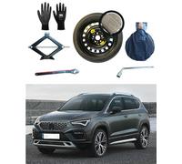 Kit de rueda de repuesto de 17 pulgadas, compatible con Seat Ateca con gato, llave, guantes y bolsa