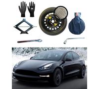 Kit de rueda de repuesto de 18" compatible con Tesla Model 3 con llave, gata y funda