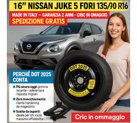 Kit De Rueda De Repuesto Nissan Juke 16” 5 Agujeros 135/90 R16 DOT2025
