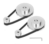 Kit de rueda sincrónica de aleación de aluminio de la polea de sincronización 20T 60T con correa de 200 mm para la impresora 3D CNC Máquina CNC Proyectos de bricolaje Piezas de (20T 5 mm (0.2in) más
