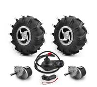Kit de ruedas de motor de doble accionamiento para herramienta agrícola eléctrica, cultivador, granja de jardín, carro de mano, neumático de 10 pulgadas, 24 V, 700 W (with remote, Max speed 6kph)