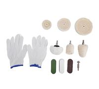 Kit de ruedas pulidoras de franela de algodón de alta eficiencia, varilla pulidora para muebles de cobre, 11 Uds.