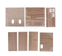 Kit de Ruinas de Casa de Madera 1/35 para Diorama Militar - Modelo sin Montar para Ferrocarril (23.7x23.2x6.2cm)