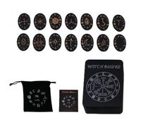 Kit de runas de bruja, juego de runas de madera, juego de 14 runas de bruja mística, juego con guía para adivinación mística, juego completo de runas de bruja para prácticas de Wicca