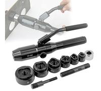 Kit de Sacabocados Hidráulicos,Perforador de Orificios Ciegos Hidráulicos con 6 Troqueles,Giratorios de 360°,Excavadora De Agujeros Hidráulica para Perforadoras de 1/2 a 2 Pulgadas,TP-8C