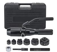 Kit de Sacabocados Hidráulicos, Perforadora de Láminas de Metal Excavadora de Agujeros Hidráulica, Punzonadora de Chapa Metálica con 6 Troqueles, para Aluminio, Latón