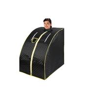 Kit de sauna para el hogar, Tienda de campaña portátil for sala de Sauna de con sombrero, SPA de baño adelgazante, soporte de Metal de acero inoxidable fuerte sin olla de(Nero)