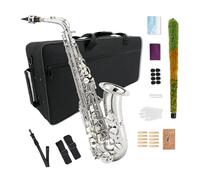 Kit de saxofón alto para principiantes YoungMonic, saxofón alto E flat con boquilla, funda de transporte, correas, 10 cañas para estudiantes y adultos