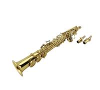 kit de saxofón Saxofón Agudo Bb Tune, Latón Tallado, Laca Dorada, Tubo Recto, Saxofón Saxophone Plano B, Instrumento Musical Con Estuche