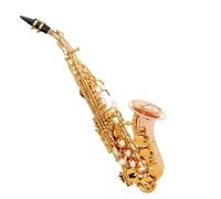 kit de saxofón Saxofón Agudo Doblado Con Llave B De Bronce Fosforado, Llave Chapada En Oro, Saxo Agudo Profesional (Color : Cloth Case)