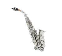 kit de saxofón Saxofón Agudo Profesional B Saxofón Plano Latón Plateado Saxofón Con Estuche Correa Para El Cuello Piezas De Lengüetas