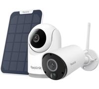 Kit de seguridad 1 - REOLINK E321+B320 con panel solar y placa disuasoria (WiFi - 3 MP - blanco)