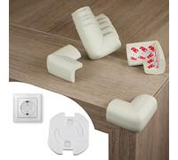 Kit de Seguridad para Bebes y Niños. 5 Piezas de Protectores de Enchufes con Mecanismo de Giro de Muñeca con 8 Piezas de Protectores de Esquina para Muebles Que se Adaptan a Cualquier Superficie.