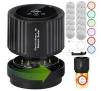 Kit de sellado al vacío eléctrico de tarro Mason, sellador al vacío inalámbrico para boca ancha y tarro Mason de boca regular, con abrelatas, tapas y etiquetas, adecuado para ahorrar alimentos y
