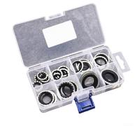 Kit de sellado de compresor de CA, surtido de juntas de aire acondicionado, material de aleación, estabilidad a altas temperaturas, resistente al desgaste, rojo y negro, 30 piezas, para automóvil