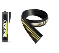 Kit de sellado de umbral de puerta de garaje de 3 cm de altura, 2,21 m de longitud | PVC flexible | Kit Completo Incluye 1 Adhesivo | GaraDry