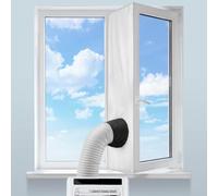 Kit de sellado de ventana de aire acondicionado, industrial, sin taladro, cremallera de autobloqueo, fuerte sellado y eliminación limpia, impermeable para aire acondicionado, secadora y