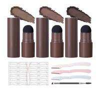 Kit De Sello Cejas Sellos En Polvo Para Cejas Resistente Al Agua Duradero,Con 12 Plantillas Para Cejas,3 Colore Polvere,3 Rasoio Per Sopracciglia,1 Pennello,Forma Coloración Rápida,Para Principiantes