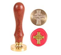 Kit de sello de cera de cruz celta sello de cera de Jesús cruz religiosa colgante cruz celta espiritual celta grande cruz nórdica, vikingo/runa/triángulo mágico sello cera