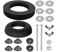 Kit de sello de cisterna de inodoro, acero inoxidable, piezas de grifo de baño, kit de sello de cisterna de inodoro de 100 mm, perno M6 a través de cúpula de goma de 1.5 pulgadas, juego de arandelas