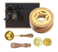 Kit de Sellos de Cera, Herramienta de Sello de Cera, Herramientas de Artesanía con Cuchara Calefactora para la Ceremonia de Invitación de Boda y Graduación de Bricolaje, Incluye Papel de Regalo