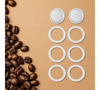 Kit de sellos de silicona de repuesto para cafetera Moka Pot Espresso - 2 cestas de filtro de aluminio + 6 sellos de silicona de grado alimenticio, compatible con 3 (9 tazas)